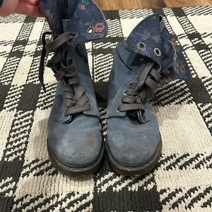 Dr Martens Blue Suede Boots